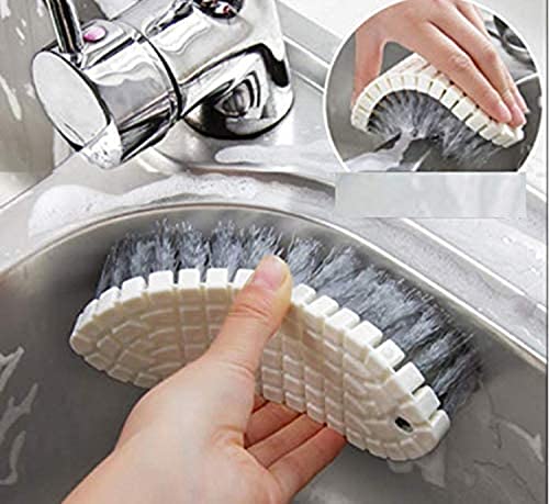 Image of YANCI Flexible Multi-Purpose Cleaning Brush Kitchen Cooktop Cleaning Bendable Scrub Brush Bathtub Sink Tile Brush Multipurpose Home Kitchen Bathroom Cleaner Tools, White, Pack of 1