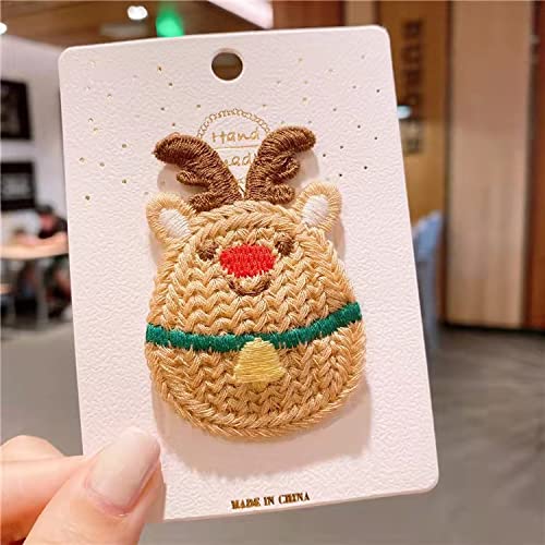 Miniatura 5 de xuzhiyuan 7 pinzas para el cabello con diseño de reno para árbol de Navidad, bonitos pasadores de frutas, fresas y limones, accesorios para el