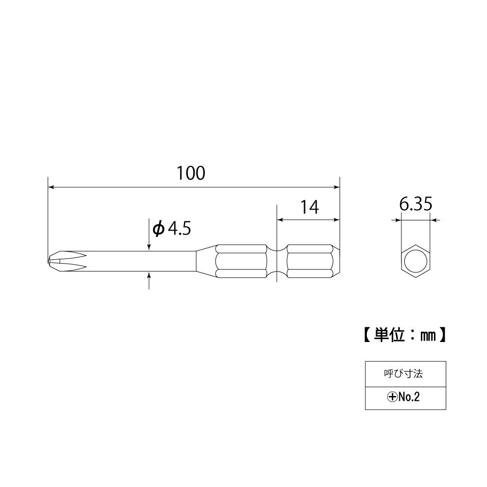 Amazon | トップ (TOP) 電動ドリル用 ドライバビット 段付 +No.2 全長