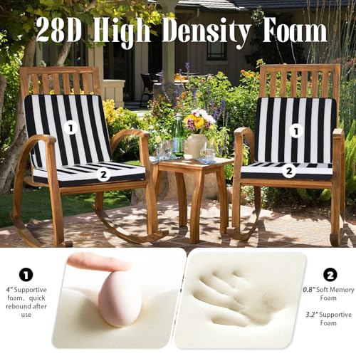 Image of Deep Seat Patio Cushions Set of 2, 24x24 Inch Waterproof & Fade Resistant Outdoor Chair Cushions, Thick Padded Replacement Sofa Cushions for Garden Yard Furniture