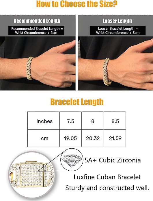 Pulsera Cuban Link 12mm Chapada en Oro 14K miniatura 5