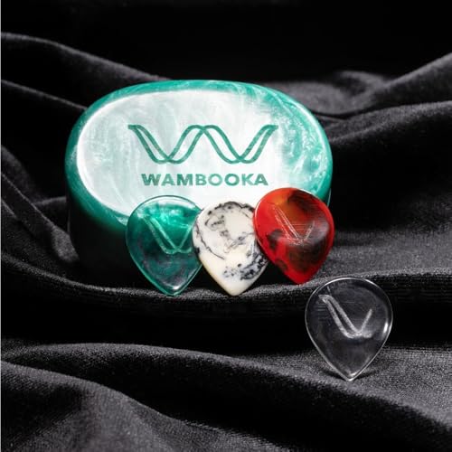 Image of RESIN-GR4 Touring Series Zero-Gravity Resin Guitar Picks Set | Pack of 4 | 2.8 mm Heavy Non-Flex Picks | Bespoke Emerald Box | Multicolor