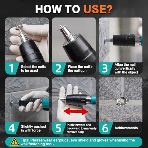 Image of Manual Steel Nail Gun Tool|| Nail Wall Household Woodworking Accessories| Portable Mini Nail Shooting Machine| Nail Shooting Machine||Concrete Nail Gun (NAILGUN)(10 Nails)