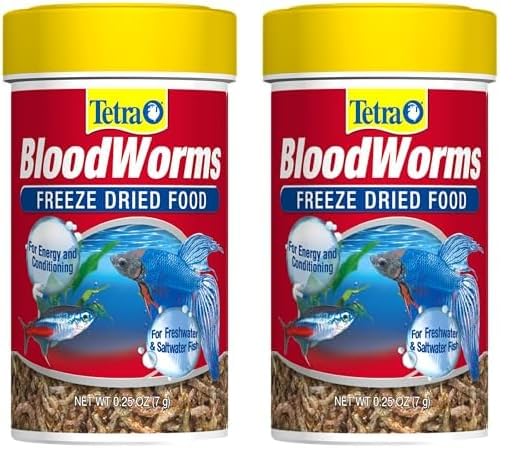 Tetra BloodWorms 0.25 Oz, Freeze-Dried Food for Freshwater and Saltwater Fish, Seafood(Pack of 2)
