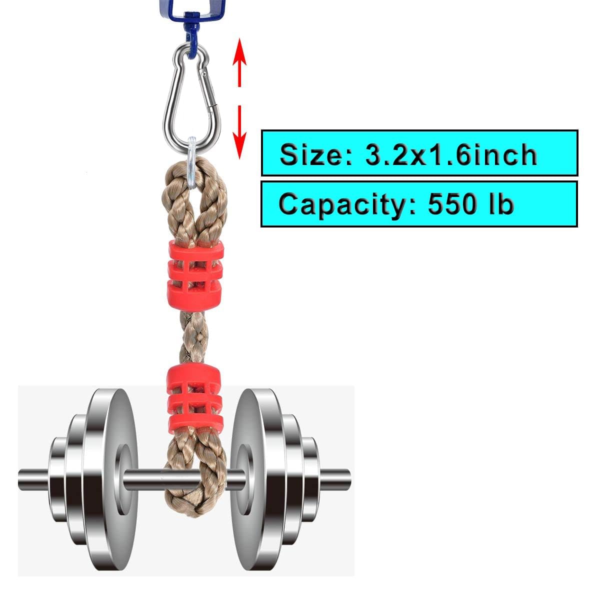 Lsquirrel - Mosquetón de acero inoxidable 304 con mosquetón de acero inoxidable para camping, senderismo, viajes, pesca