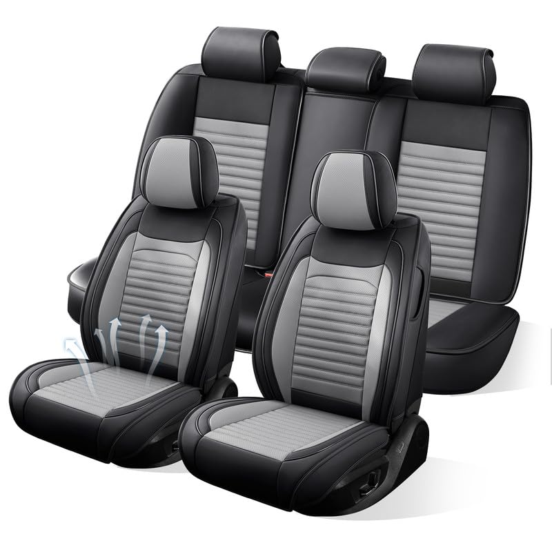 Image of Seat Covers Full Set Fit for Chevy /Chevrolet Bolt 2016-2026, BlackGray