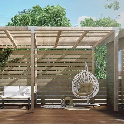 Image of 2Pack 4-Way Pergola DIY Bracket Kit,White Heavy Duty Right Angle Corner Brackets with Screws for 4 inchx4 inch(Actal:3.5 inchx3.5 inch) Wood Beams for Outdoor Pavilion,Kitchen,Porch,Hammock,Hunt Cabin