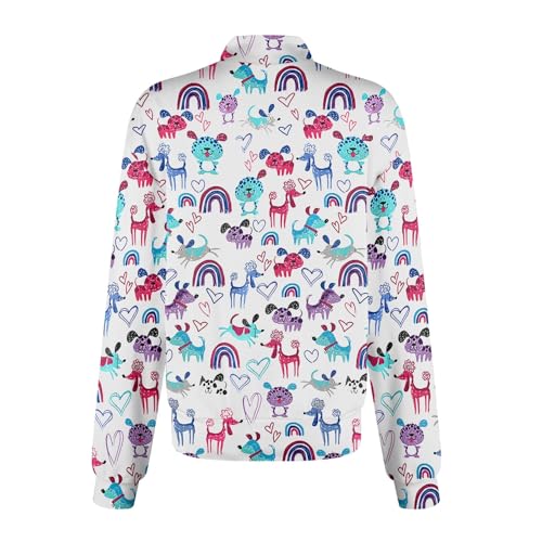 Scrub Jackets for Woman Zip Up Long Sleeve Tops Print Plus Size Womens Scrubs for Women Nursing Shirts with Pockets