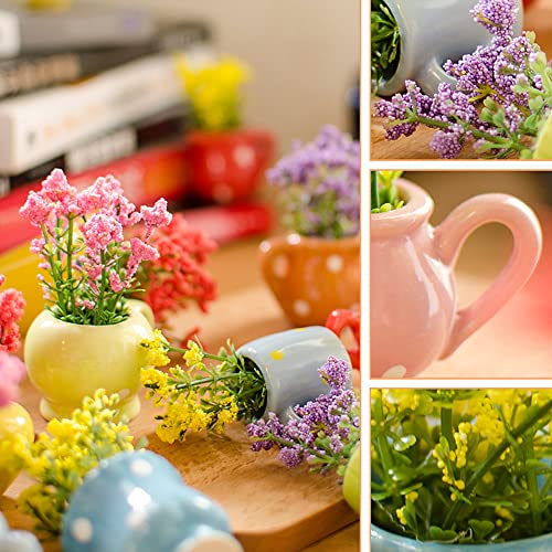 Cute Plant Fridge Magnets Funny Mini Plant Magnets For Fridge, Simulation Ceramic Flower Vase 3D Refrigerator Magnet Set 6 Pack,Decoration For Kitchen,House,Office,Whiteboard #TOP4