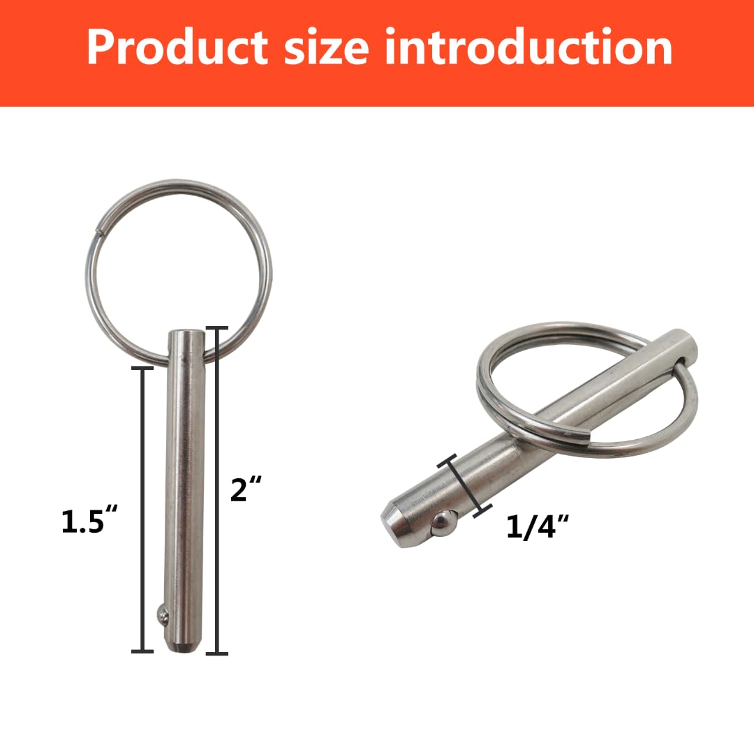 Gxcdizx 4 Pcs Quick Release Pin, Diameter 1/4