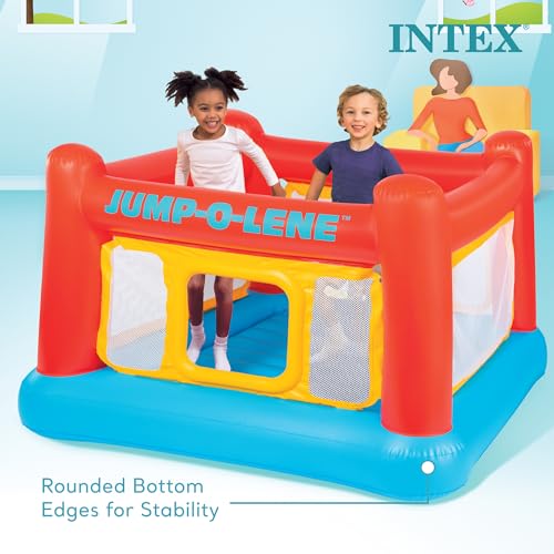 Intex Inflatable Jump-O-Lene Trampoline Bounce House with Crawl-Thru Door & Net - Indoor & Outdoor Backyard Blow-Up Bouncy Playhouse for Kids Ages 3-6 - Image 7