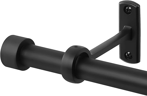 BHYSHEN Barras de cortina ajustables telescópicas para ventanas de 32 a 120 pulgadas, barras de cortina de 1 pulgada, juego de cortineros rústicos