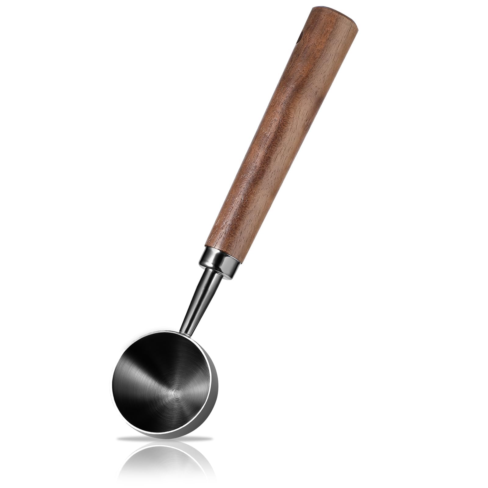 Vintage Coffee Measuring Spoon - 304 Stainless Steel Coffee Scoop, 10g Capacity, Natural Walnut Handle, for Scooping, Measuring, for Coffee, Tea, Etc - Black