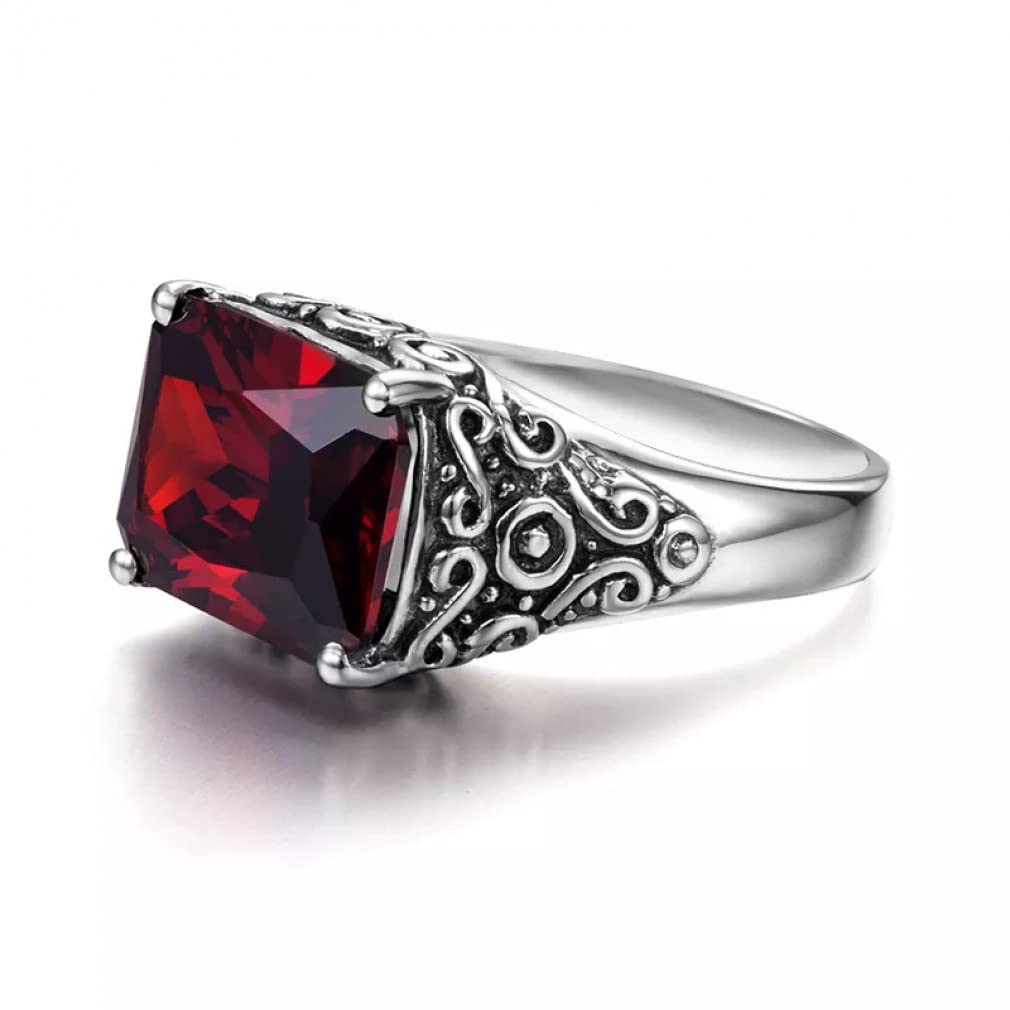 Granat Ring 925 Sterling Silber Ring Geburtstagsgeschenk Bankett Schmuck für Unisex