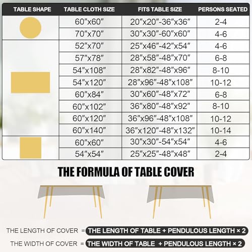 Image of Smiry Rectangle Table Cloth, Waterproof Heavy Duty Vinyl Tablecloths, Wipeable Washable Table Cover for Kitchen and Dining Room (Navy, 60 inch X 126 inch)