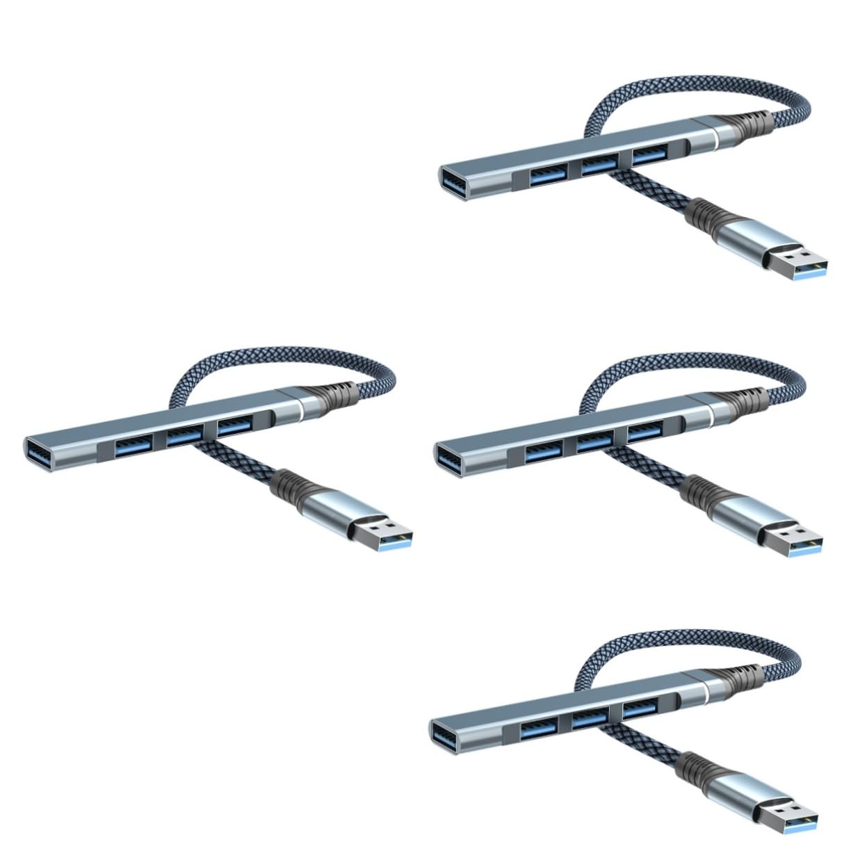 Uonlytech 4pezzi Hub Usb Porte Adattatore Usb Espandibile Per Laptop Veloce Trasferimento Dati Compatto e Leggero Senza Driver Utilizzo Simultaneo Di Porte