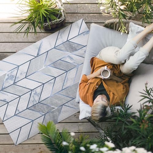 Tapis de balcon imperméable en PVC pour sol extérieur rectangle - 3