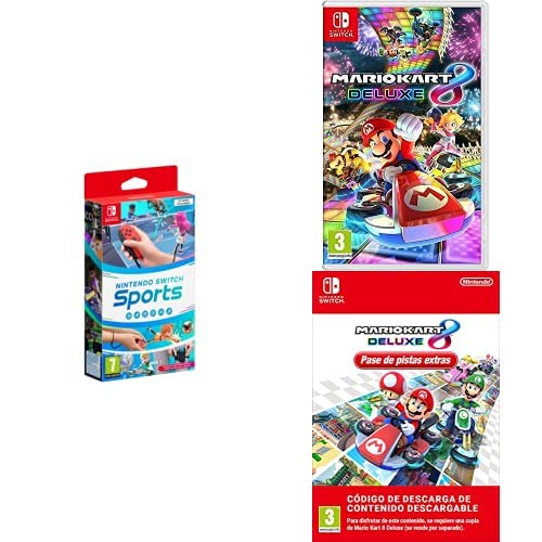 Nintendo Switch Sports + Mario Kart 8 Deluxe (Nintendo Switch) + Pase de pistas extras DLC ( Nintendo Switch - Código de descarga)