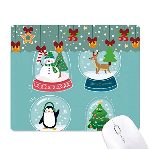 Tapis de souris en caoutchouc bonhomme de neige pour décoration de Noël