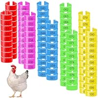 100 Stück Geflügel Fußringe, 20mm Hähnchen Beinringe Mehrfarbige Hähnchen Identifikation Beinbänder Nummerierter Clip an Geflügel Beinringen für Hühner, Gänse, Enten und Bauernhof