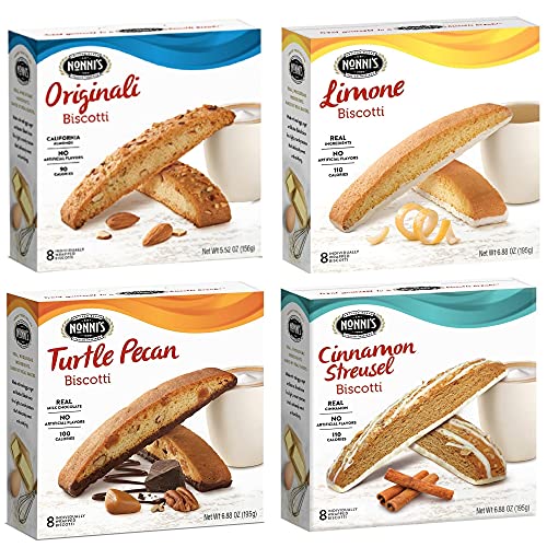 Individually Wrapped Nonnis Biscotti Italian Cookies in 4 Variety Packs