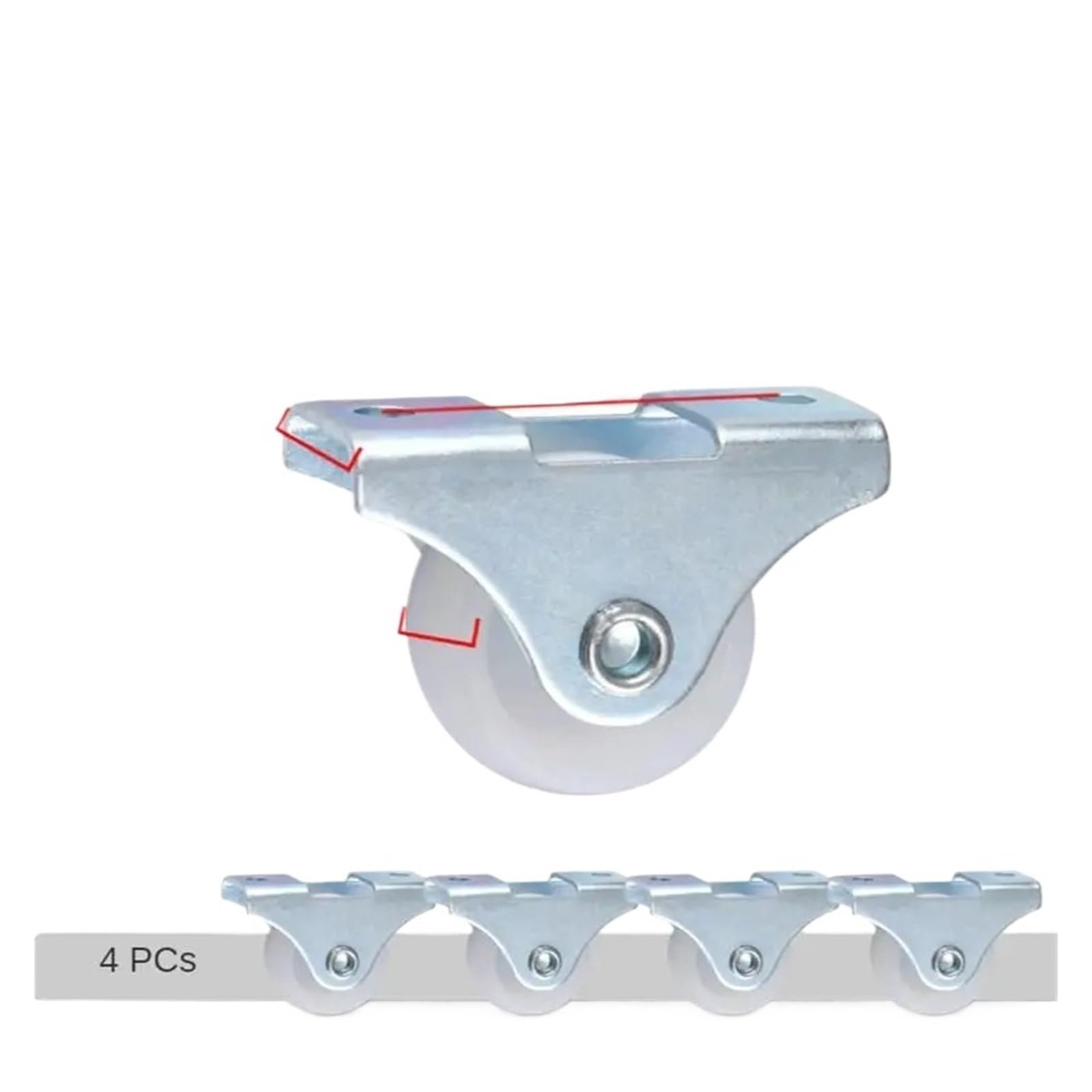 MXXDMOPD 4 Pieces/lot 1 inch Silent Directional Wheel with Screw Drawer Pulley Caster Cabinet Bookcase Furniture Small Roller(White Pp)