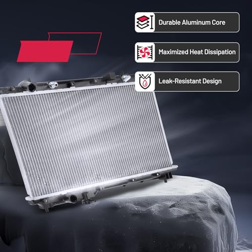 Image of BDFHYK 2051 Aluminum Radiator for Honda CR-V 1997-2001, CU2051 DPI 2051, 1-Row 16mm Core, Direct Fit Replacement, OE 19010-P3F-901 19010-P3F-902 19010P3F901 19010P3F004