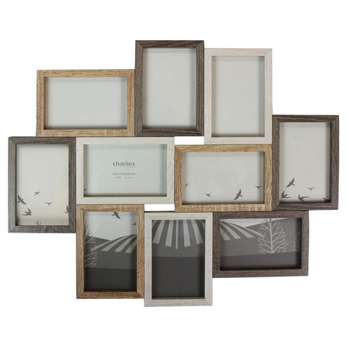 Wooden Effect Photo Collage - 10 Frames