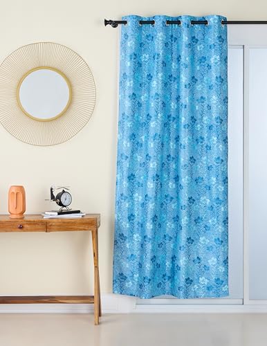 Amazon Brand - Solimo Premium Polyester Cotton Curtains | 170 GSM | 7 FT | Floral Print | Easy Maintenance (Set of 2, Aqua) (B0D5CY5V5Q) Amazon Price History, Amazon Price Tracker