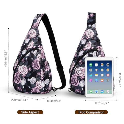 HUA ANGEL Crossbody Sling Bag for Men & Women Lightweight Waterproof Chest Shoulder Bag for Travel Hiking & Everyday Use4