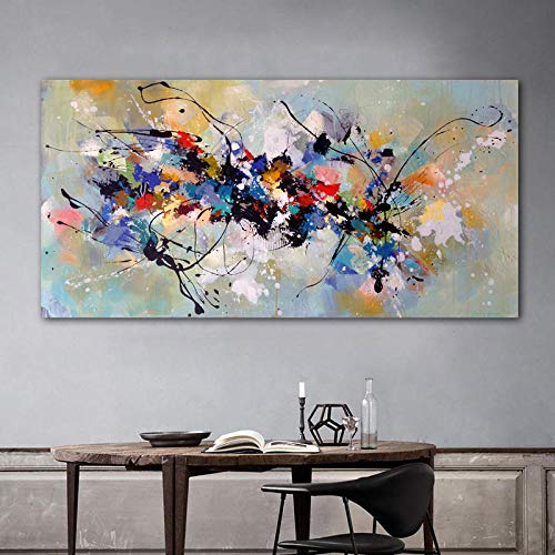 Coloré Splash Toile Tableau Peinture à L'Huile Kandinsky Abstrait Murale Art Graffiti Art Affiches Moderne Salon Decoration à La Maison Tableaux 50x100 Cm Sans Cadre