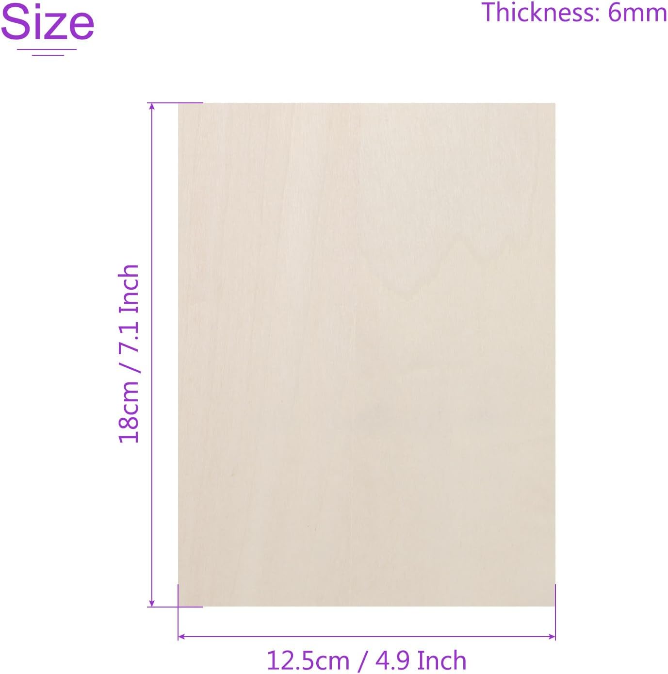 DMiotech 25 Pack 7.1 x 5 x 1/4 Inches 6mm Thick Wood Sheets Basswood Sheets Unfinished Plywood Squares Plywood for DIY Craft Laser Wood Burning Drawing