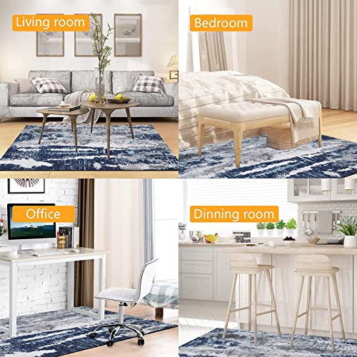 Bsmathom Office Chair Mat For Hardwood Floor, Computer Gaming Chair Mat For Rolling Chair, Large Anti-Slip Hard Floor Mat, Floor Protector For Home Office (Blue,48"X36") #TOP5