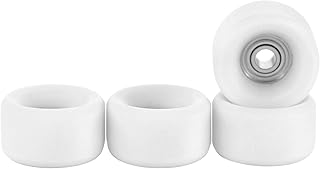 Teak Tuning Apex 61D Urethane Fingerboard Wheels - Slim Bowl Shaped, 7.5mm Diameter - ABEC-9 Stealth Bearings - Made in The USA - White Snow Colorway