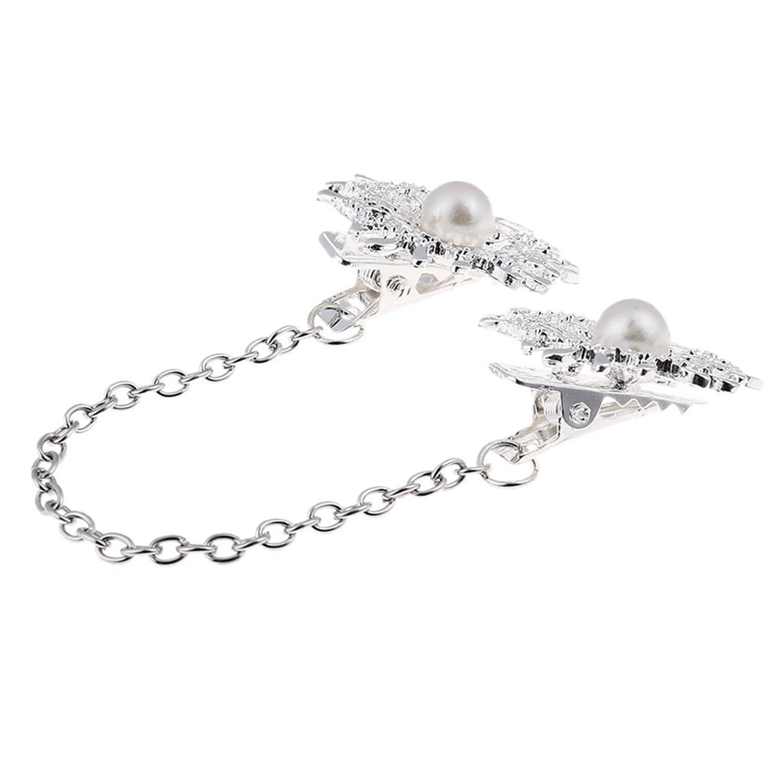 Women Shawl Cardigan Sweater Chain Clip Silver Tone Shirt Collar Clasp | Womens Accessories | Other Womens Accessories-image-40