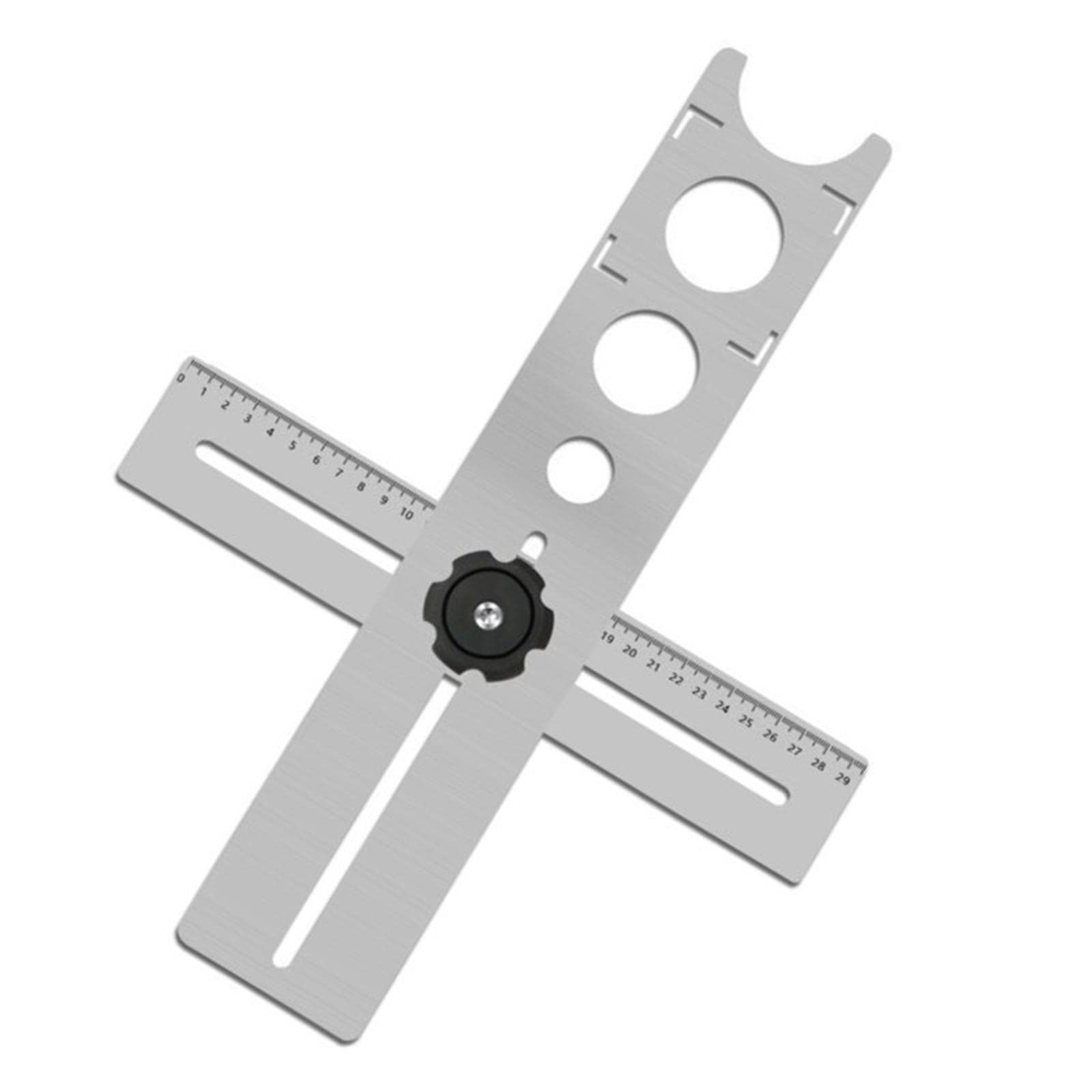 Localizador de Baldosas Perforador de Agujeros Regla Marcadora Fijación Precisa Herramienta Multiuso Acero Inoxidable para Instalación de Cerámica Rep, Engrosado 40CM
