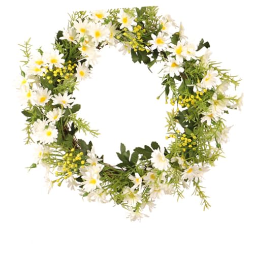BESTYASH Ghirlanda Decorativa Margherita Stoffa da Appendere per Decorazioni Festive e Della Resistente e Facile da Installare Colore Bianco