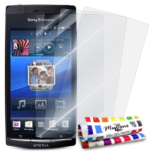 Protections Ecran pour SONY XPERIA ARC, 3 Films [UltraClear][Transparents] + STYLET et CHIFFON MUZZANO® OFFERTS - La Protection écran ULTIME ET DURABLE pour votre SONY XPERIA ARC