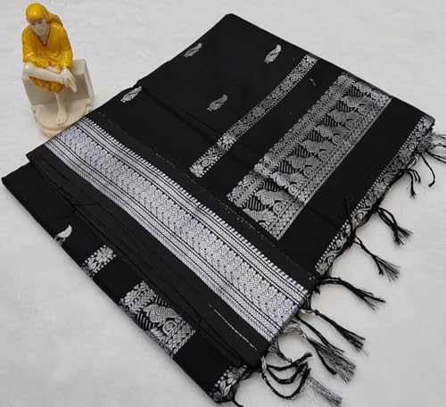 Image of South Cotton Gadwal Saree for Women | Celebrity Inspired Traditional Ethnic Wear | Chettinad & Kalyani Cotton Sarees | Soft Cotton Saree with Blouse Piece