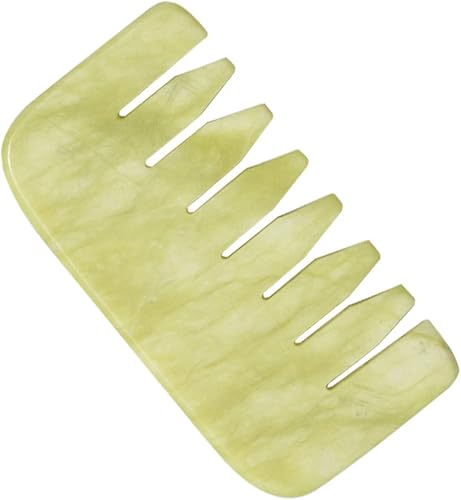 Healeved Peine de masaje peine de jade peine de cuero cabelludo masajeador peine raspador cuero cabelludo herramientas masaje peine pelo gua sha