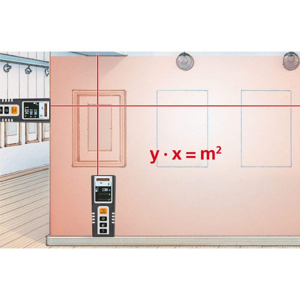 Laserliner Télémètre Laser DistanceMaster Compact | Appareil de Mesure Numérique, Portée de 25 m, Mesure de Longueurs, Mesure de Surfaces, Mesure de Volumes