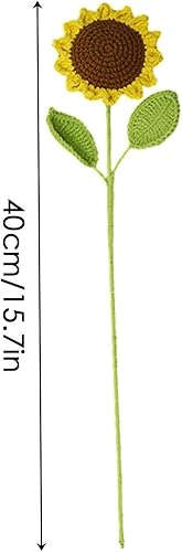 Miniatura 4 de Xuyuan Girasol de ganchillo, ramo de girasol de ganchillo eterno, decoración de girasol artificial, decoración de ganchillo de punto, decoración de