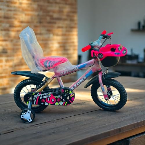 CLIFF CROXS Steel Frame 12T Road Cycle for Kids with Adjustable Seat & Bicycle Backrest,Training Wheels (90% Assembled) for Boys & Girls Ideal for Age Group 2-4 Years (Pink Blue) - Image 4