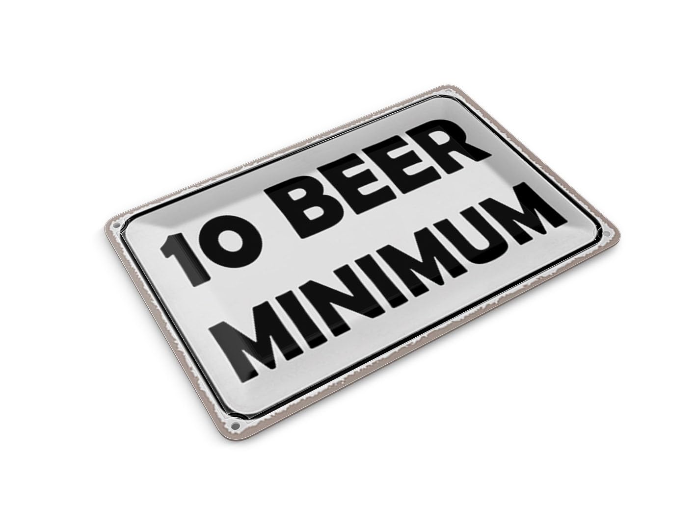 Femer Tin Postcard Saying 14 x 10 cm 10 Beer Minimum Beer Alcohol Decorative Sign