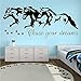 Diuangfoong Chase Your Dreams W Horses and Stars Decal Wall Vinyl Sticker Kids Room Nighttime Wish Barrel Racing Paint Horses Running Nursery Art Gift