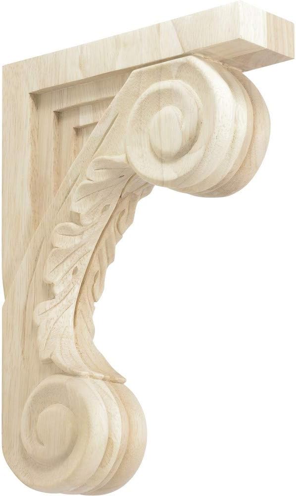 Rubberwood Decorative Wood Corbel Countertop Support 9" Inch Deep