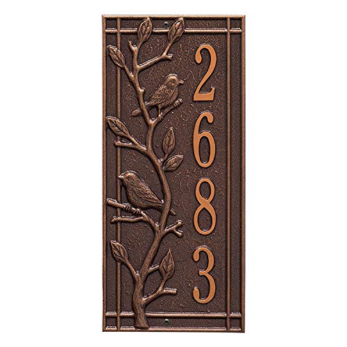Whitehall™ Personalized Cast Metal Address Sign. The Woodridge Vertical Plaque. Made In The Usa. Beware Of Import Imitations. Display Your Address And Street Name. Custom House Number Sign. Wall Mounted Sign #TOP4