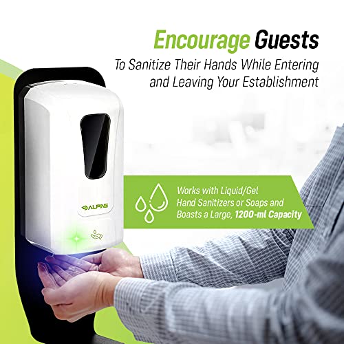 Image of Alpine Automatic Touchless Hand Soap Dispenser Liquid Sanitizing Station - Smart Sanitizer with Sturdy Floor Stand for Commercial /Home /Office /Hotel /Church /School Use, Soap Capacity 1200ml