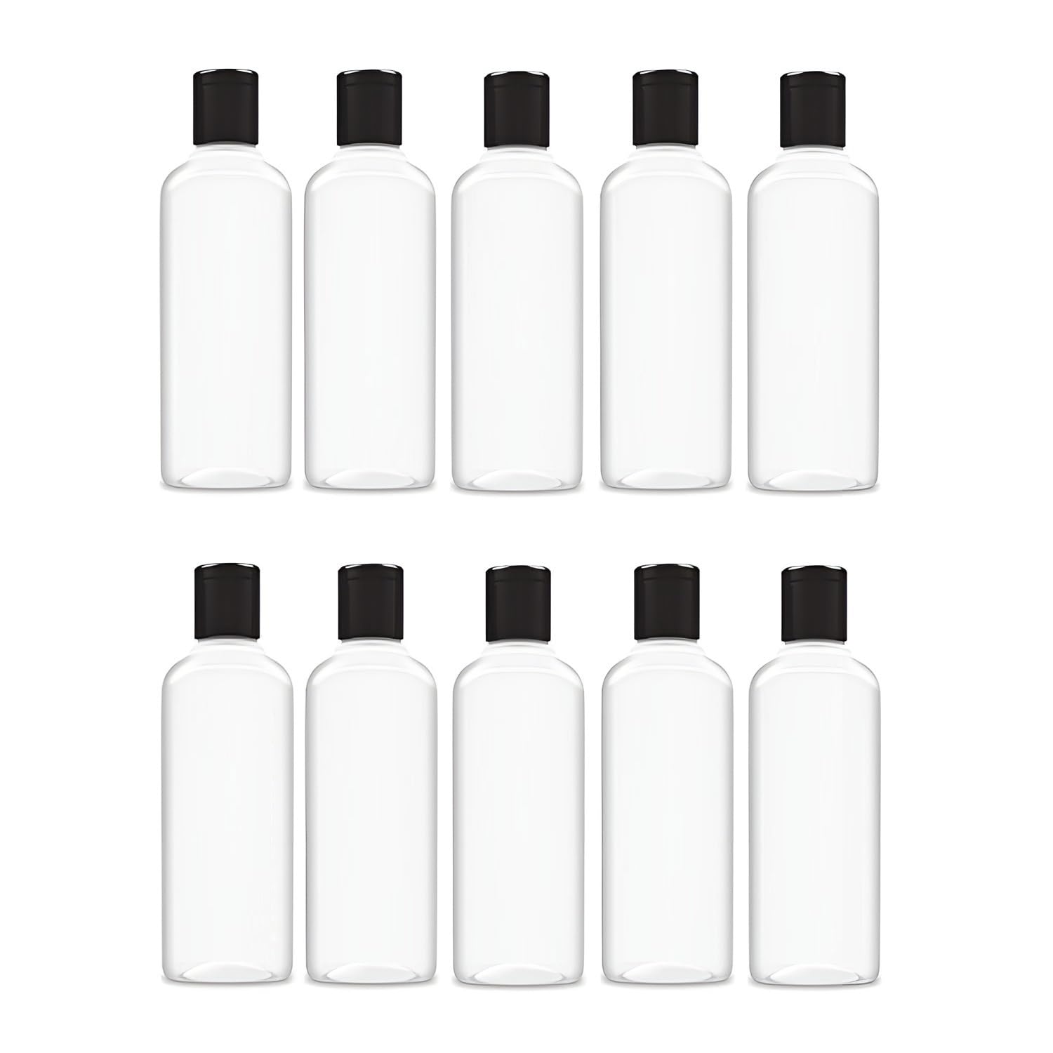 Mishi 100ml Clear Plastic Travel Bottles, Refillable Squeeze Cosmetic Containers with Black Flip Cap, Leakproof Toiletry Bottles for Shampoo, Lotion, Cream, Portable Travel Essentials (Pack of 10)-image-19