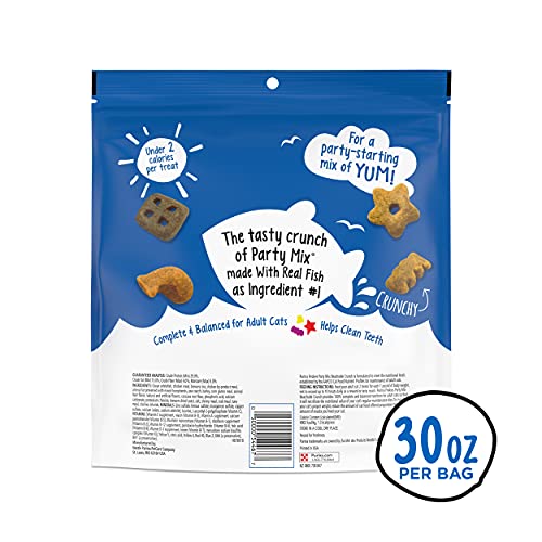 Friskies Purina Made in USA Facilities Cat Treats, Party Mix Beachside Crunch - 30 oz. Pouch - Image 7